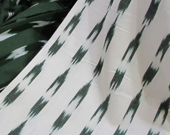 Guatemalan Ikat Natural and Green Serpentine - one yard cut