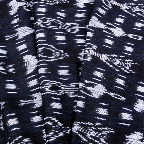 Guatemalan Black and White Ikat Fabric