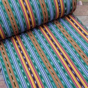 Guatemalan Fabric Green Stripe image 4