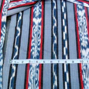 Guatemalan Ikat Fabric Red, White, and Blue image 2