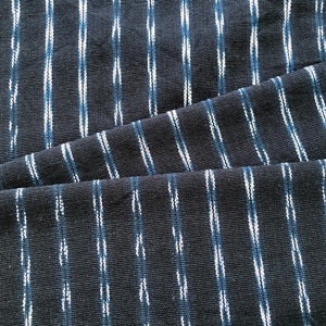 Guatemalan lkat Fabric - Navy Blue With A Touch of White