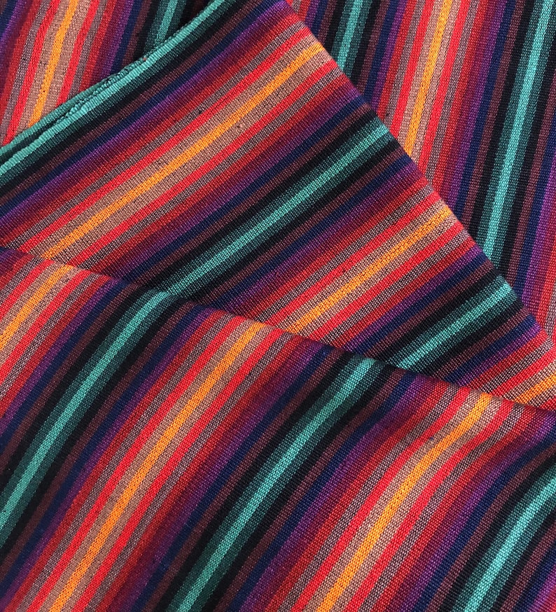 Guatemalan Fabric Montana Dark Stripe image 1