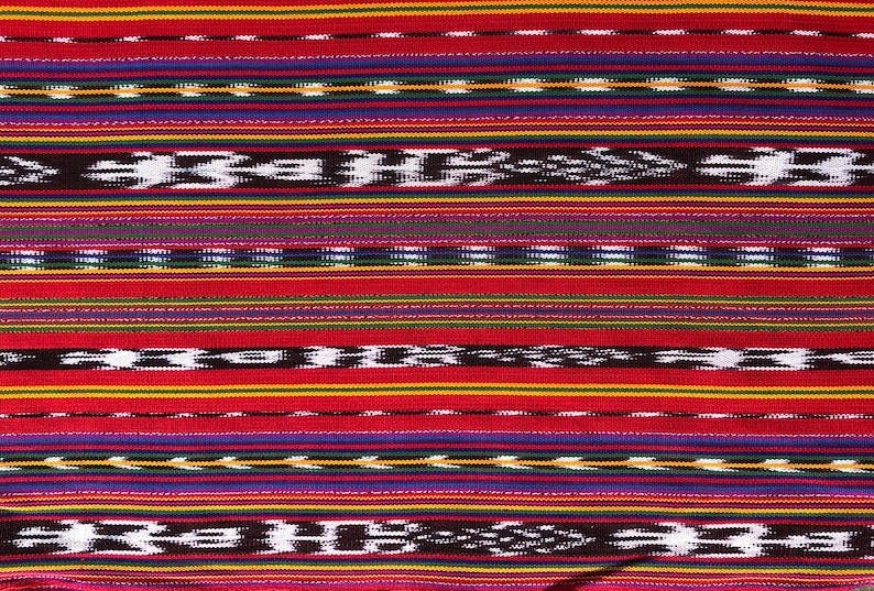 Guatemalan Ikat Fabric in Rabinal Red image 2