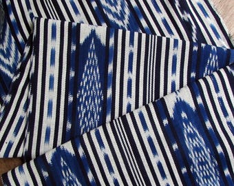 Guatemalan Ikat - Blue Geometric Stripes