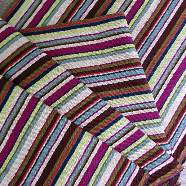 Guatemalan Fabric - Green, Fushia, and Brown Stripes