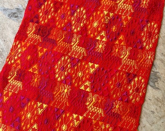 Guatemalan Huipil Panel from Tactic  -Orange  13.5 wide X 38 inches long