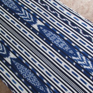 Guatemalan Ikat Blue Geometric Stripes image 2