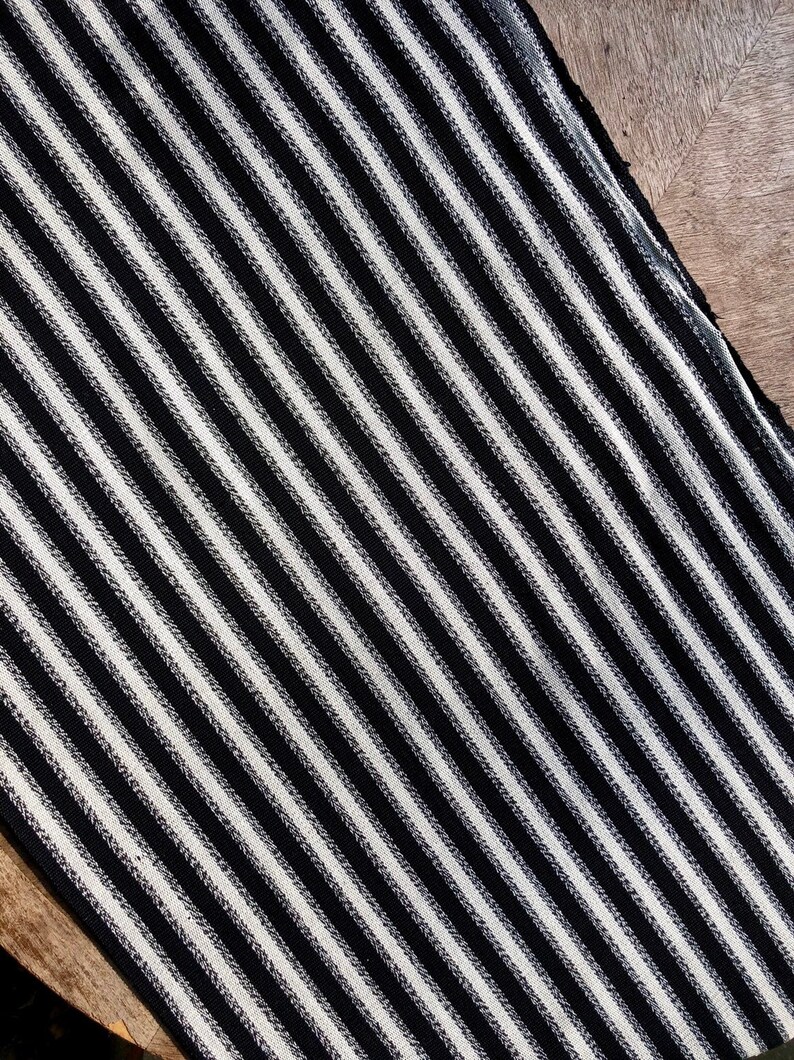 Guatemalan Fabric in Triple Black Stripe With Natural White - Etsy