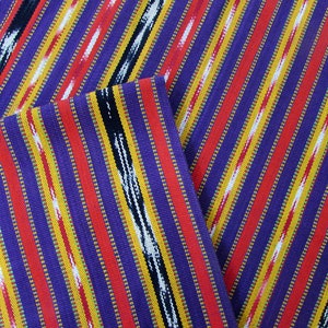 Guatemalan Ikat Fabric - Purple, Yellow, Orange, and Black