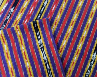 Guatemalan Ikat Fabric - Purple, Yellow, Orange, and Black