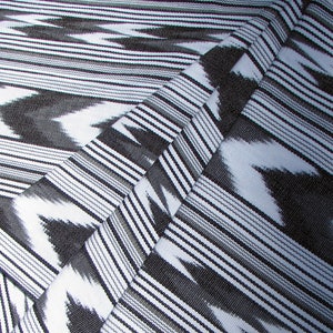 Guatemala Fabric - Onyx and White Chevron Stripes
