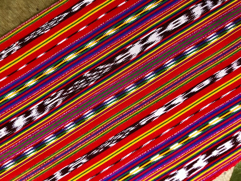 Guatemalan Ikat Fabric in Rabinal Red image 4