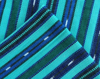 Guatemalan Fabric -Turquoise Stripe - one yard cut - W