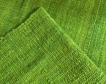 Peruvian Hand Woven Wool Fabric - Lime Green -Natural Dyes