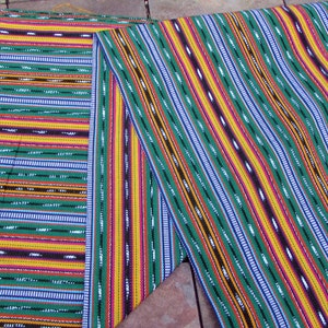 Guatemalan Fabric Green Stripe image 2