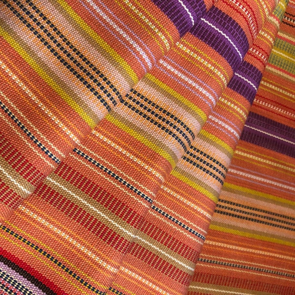 Guatemalan Fabric - Pale Moon Ikat Stripe