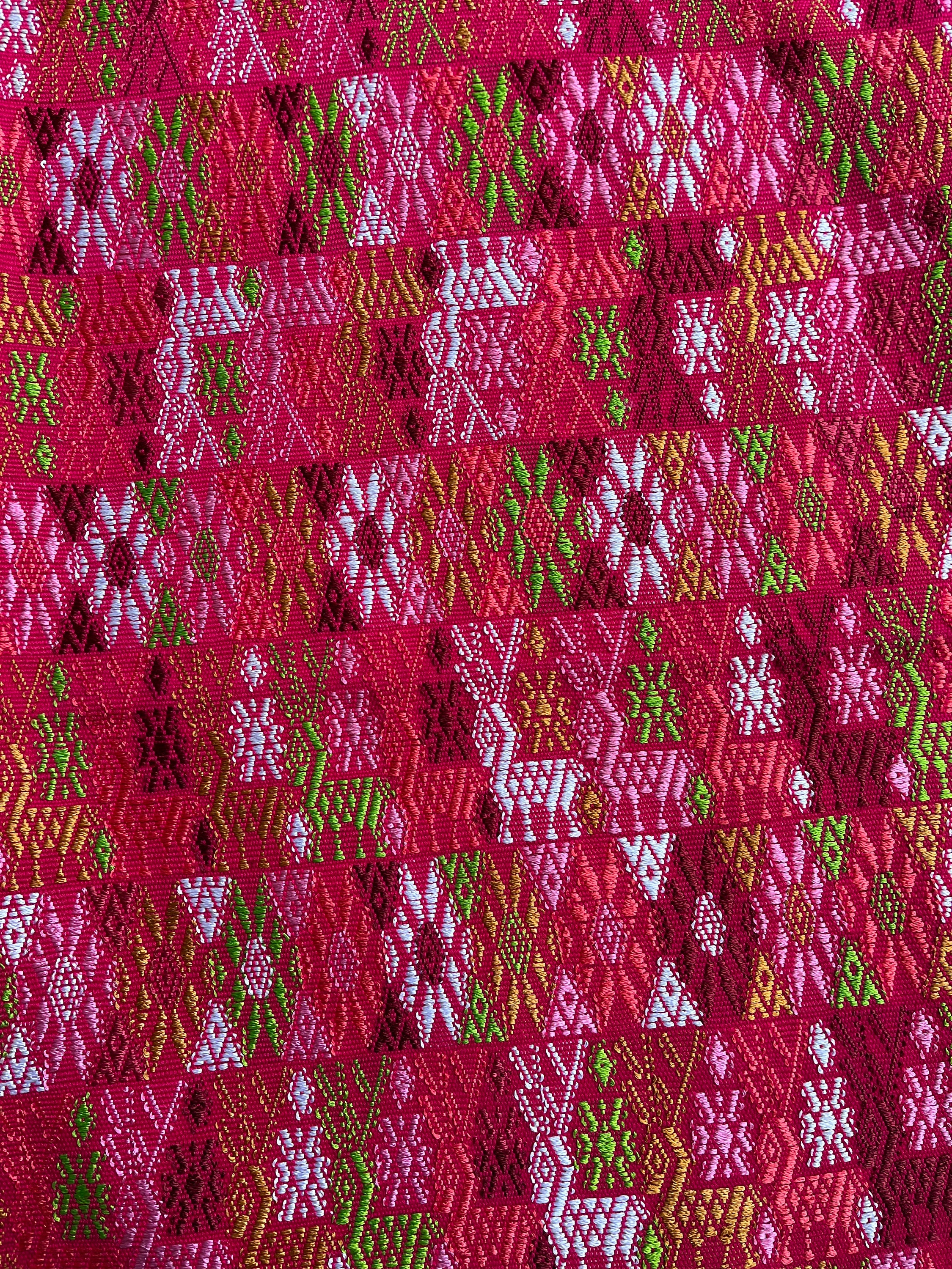Guatemalan Huipil Panel from Tactic  - Pink 13.5 wide X 39.5 inches long