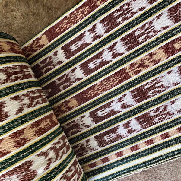 Guatemalan Ikat Fabric in Camel Brown