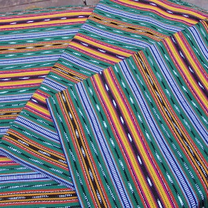Guatemalan Fabric Green Stripe image 3