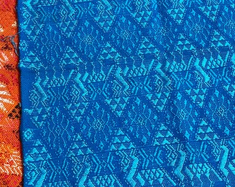 Guatemalan Huipil Panel from Tactic  -Blue 13.5 wide X 40 inches long