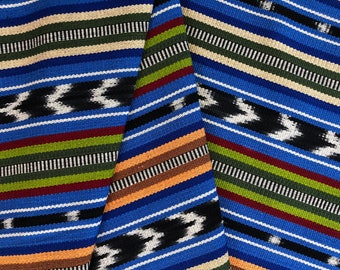 Guatemalan Ikat Fabric -Blue and Green Ikat