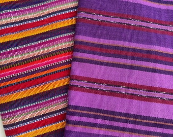 Guatemalan Fabric Sampler - Glorious Purple and Circus Stripe