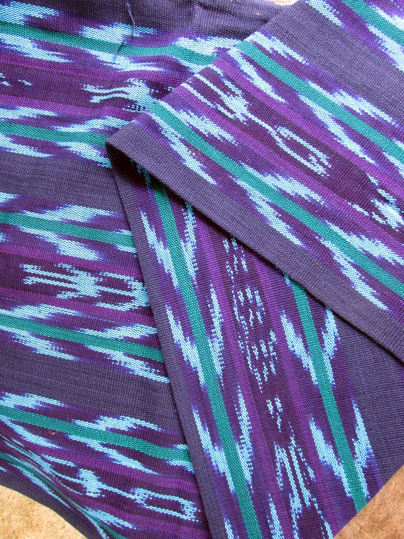 Guatemalan Ikat Fabric in Electric Blues and Greens - Etsy