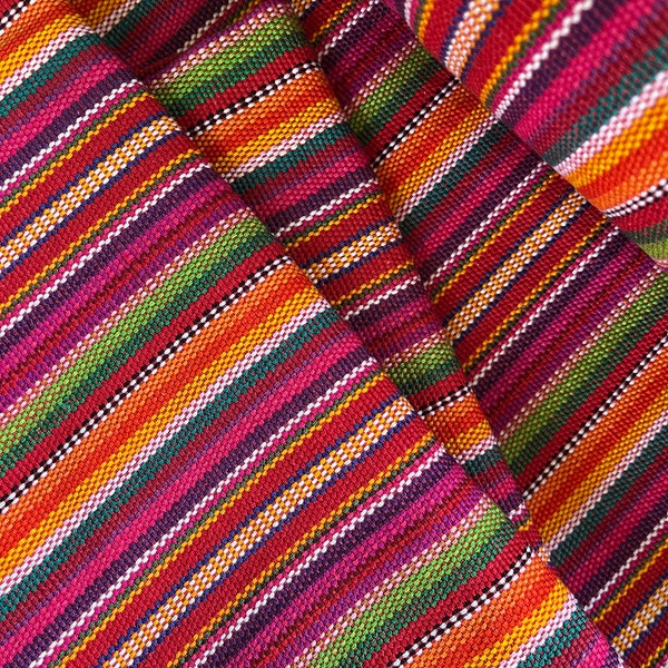 Guatemalan Ikat Fabric - Raspberry Delight