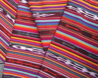 Guatemalan Ikat Fabric - Multicolor Stripe