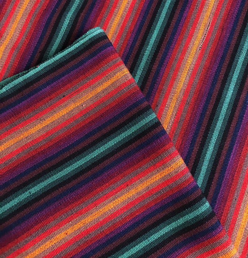 Guatemalan Fabric Montana Dark Stripe image 2