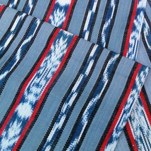 Guatemalan Ikat Fabric Red, White, and Blue image 4