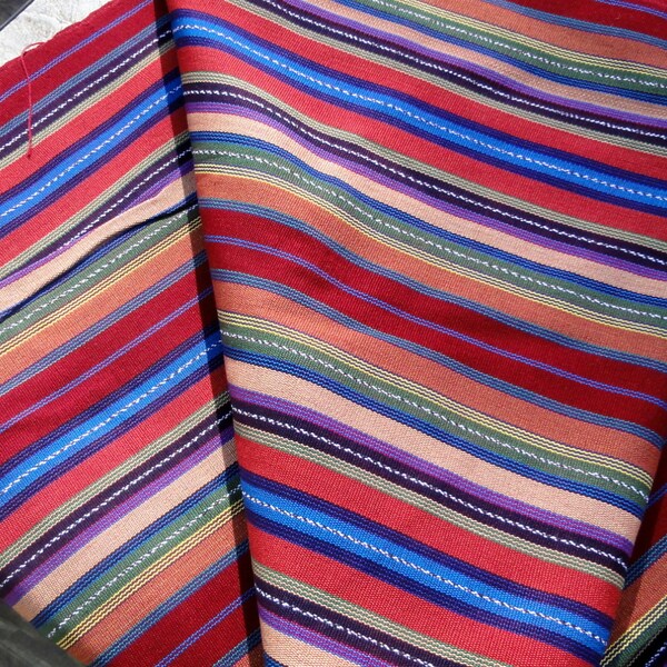 Reserved for Ceblinka Guatemalan Fabric in Muted Stripes