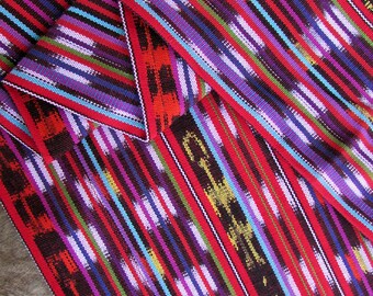 Guatemalan Ikat Fabric - Carnaval Lights Red Ikat