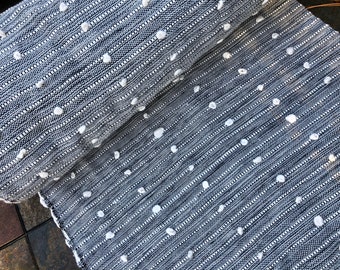 Guatemalan Fabric - Black and Natural MiniPompom Fabric