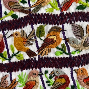 Guatemalan Santiago Atitlan Bird Embroidery Panel - Wind Beneath My Wings