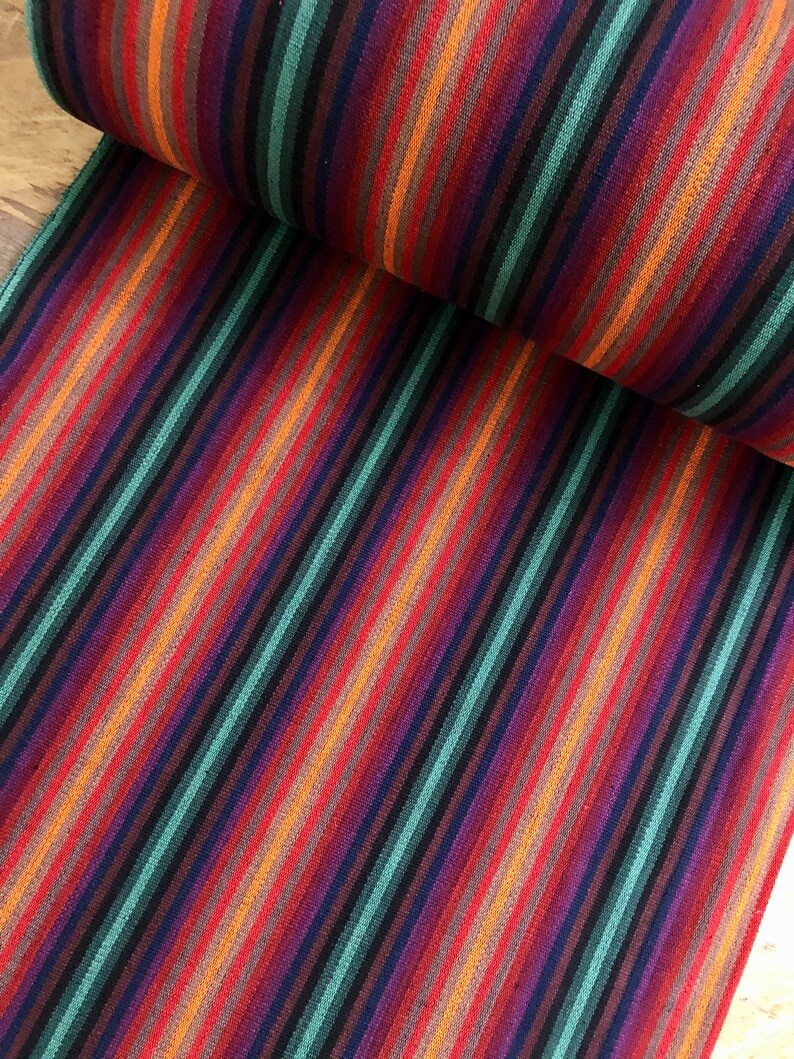 Guatemalan Fabric Montana Dark Stripe image 5