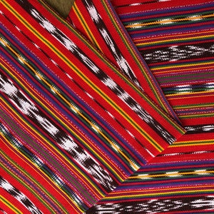Guatemalan Ikat Fabric in Rabinal Red image 1