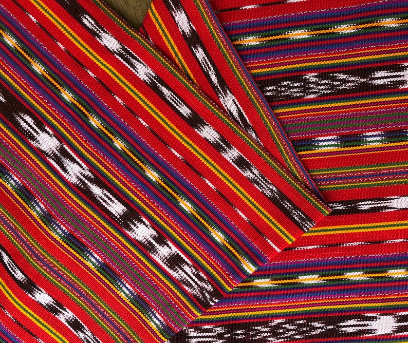 Guatemalan Ikat Fabric in Rabinal Red image 1