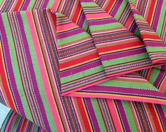 Guatemalan Fabric - Gala Pink and Lark Green