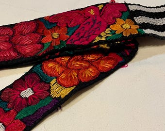 Vintage Ethnic Belt From Guatemala | Purple Geometric Faja  display picture 3