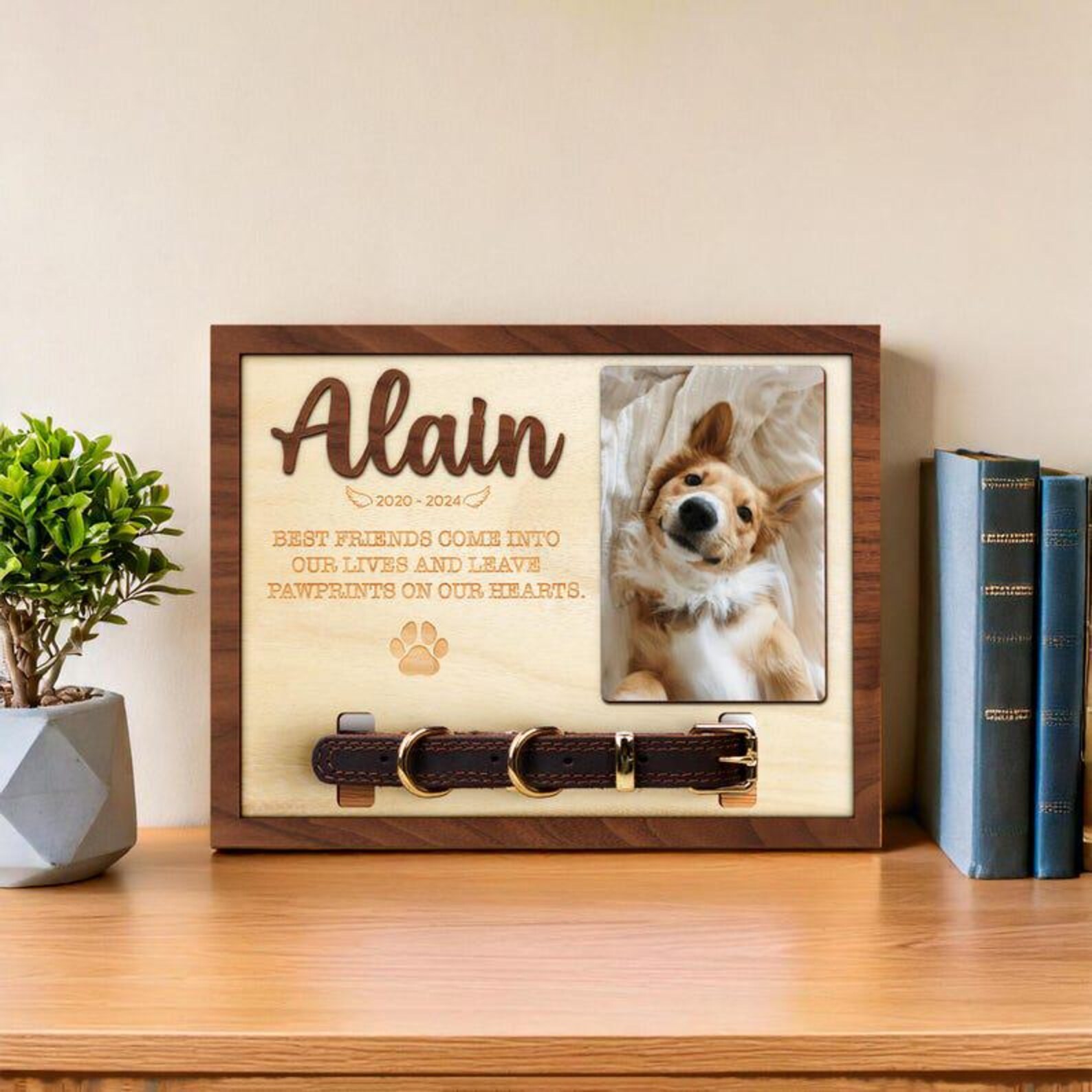 Memorial Pet Collar Holder Sign, Dog Memorial Frame With Collar Holder ...