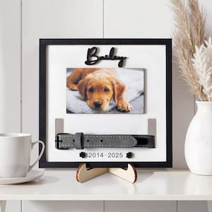 Memorial Pet Collar Sign, pet memorial gifts, Dog Memorial Wood Frame With Collar Holder, Dog Memorial Gifts