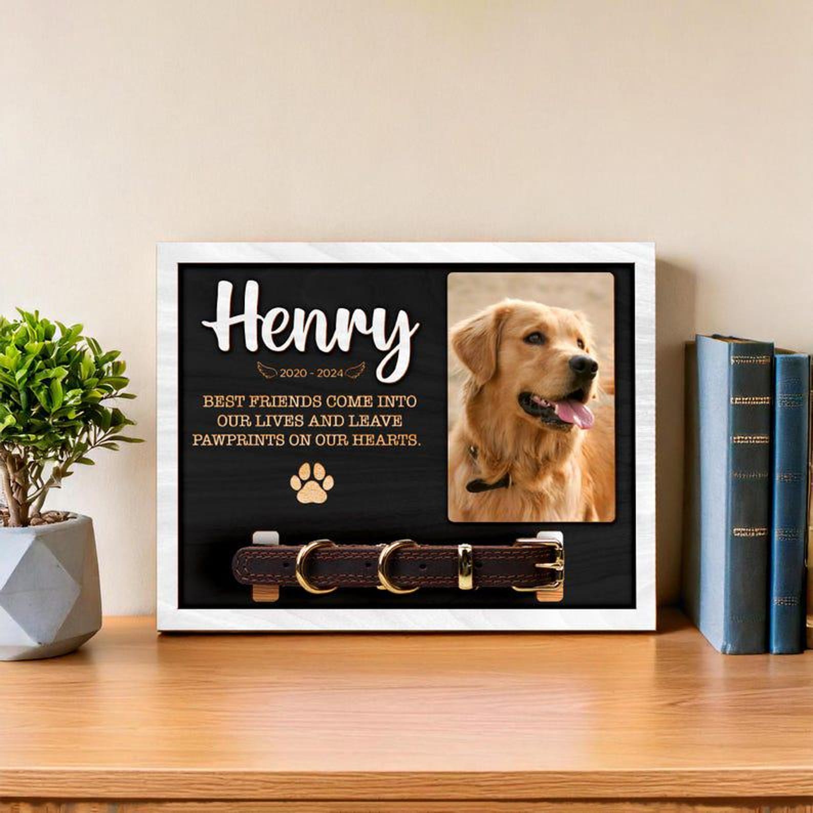 Memorial Pet Collar Holder Sign, Dog Memorial Frame With Collar Holder ...