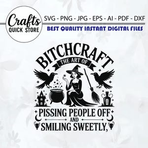 Bitch craft Funny Halloween PNG Sarcastic Snarky Witch Png Funny Adult Humor Witchcraft Png,Retro Halloween Trendy Sassy Sarcasm ORIGINAL