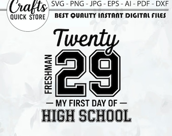 Cartel de primer año de 2029: Primer día de clases SVG PNG JPG (Descarga digital)