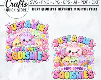 Una chica que adora los Squishies Png, Dumpling Squishy Kawaii Lindo Png, Diseño Infantil de Tendencia Png, Regalo Estético Pastel.