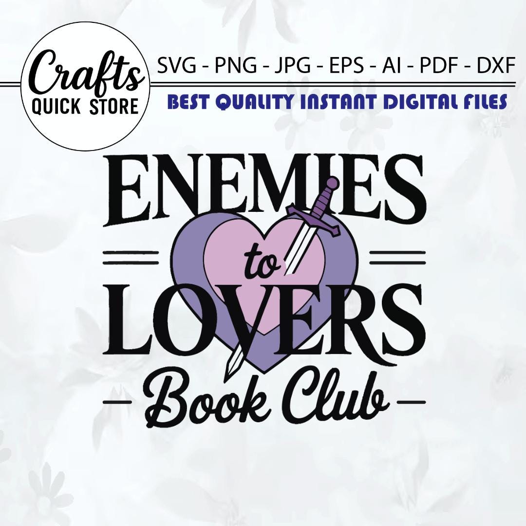 Enemies to Lovers Book Club PNG SVG, Bookish Png, Reading Png, Trendy ...
