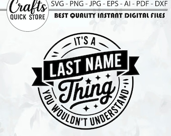Personalized Family Name SVG: Custom Last Name Print (Digital Download)