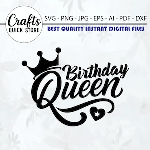 Birthday Queen Png Svg, Birthday Queen Shirt Design,It&#39;s My Birthday Svg, Birthday T-Shirt Svg, Birthday Svg,Queen svg,Cricut,decal,Cameo,