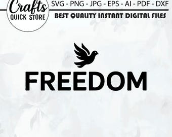 Freedom SVG PNG - Black | Freedom T-shirt Design | Minimalist Text Design | Cricut Cut File | Printable Word Art | Inspirational Quote